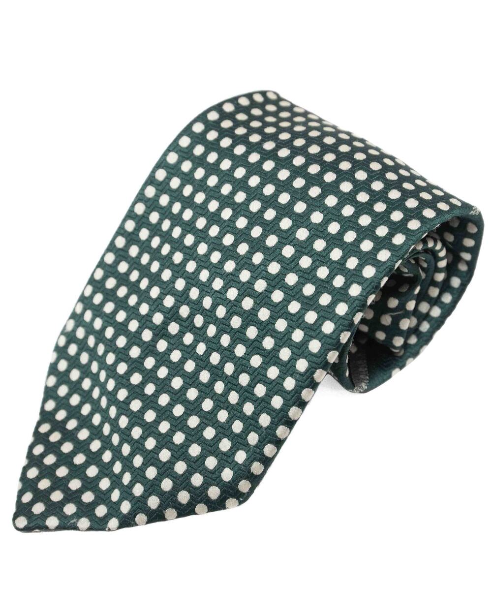 Lucien Piccard Vintage Retro Green Polka Dot 60's 70's Necktie Neck Tie